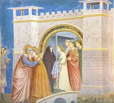 GIOTTO di Bondone Anna and Joachim Meet at the Golden Gate (mk08) oil painting image